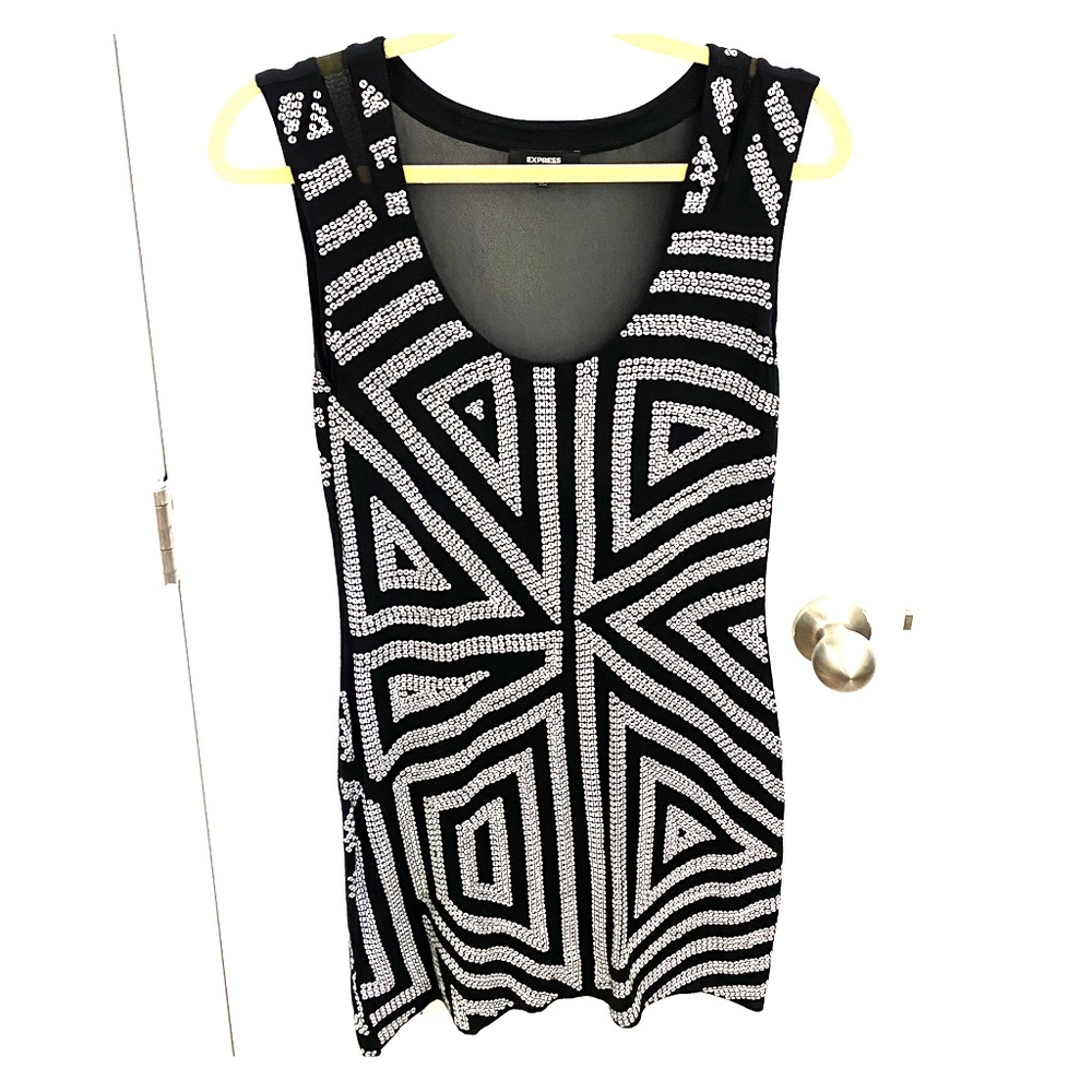 Black dress with sequins from Express
